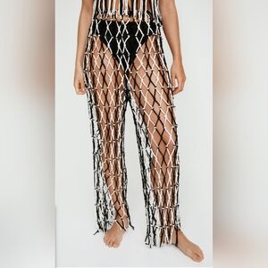 **NWT** Knot Macrame Tassel Beach Pants LARGE